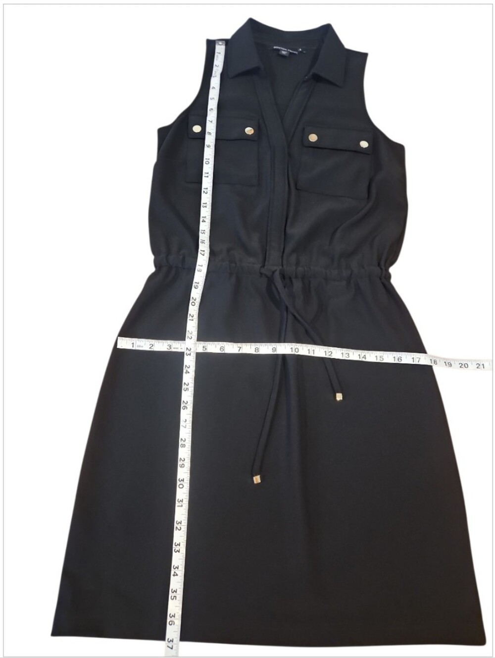 Boston Proper Beyond Travel Chic Drawstring Utility Dress Black S - Picture 7 of 10